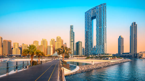 A modern skyline of Dubai with futuristic buildings, relevant to partnership opportunities in the UAE.