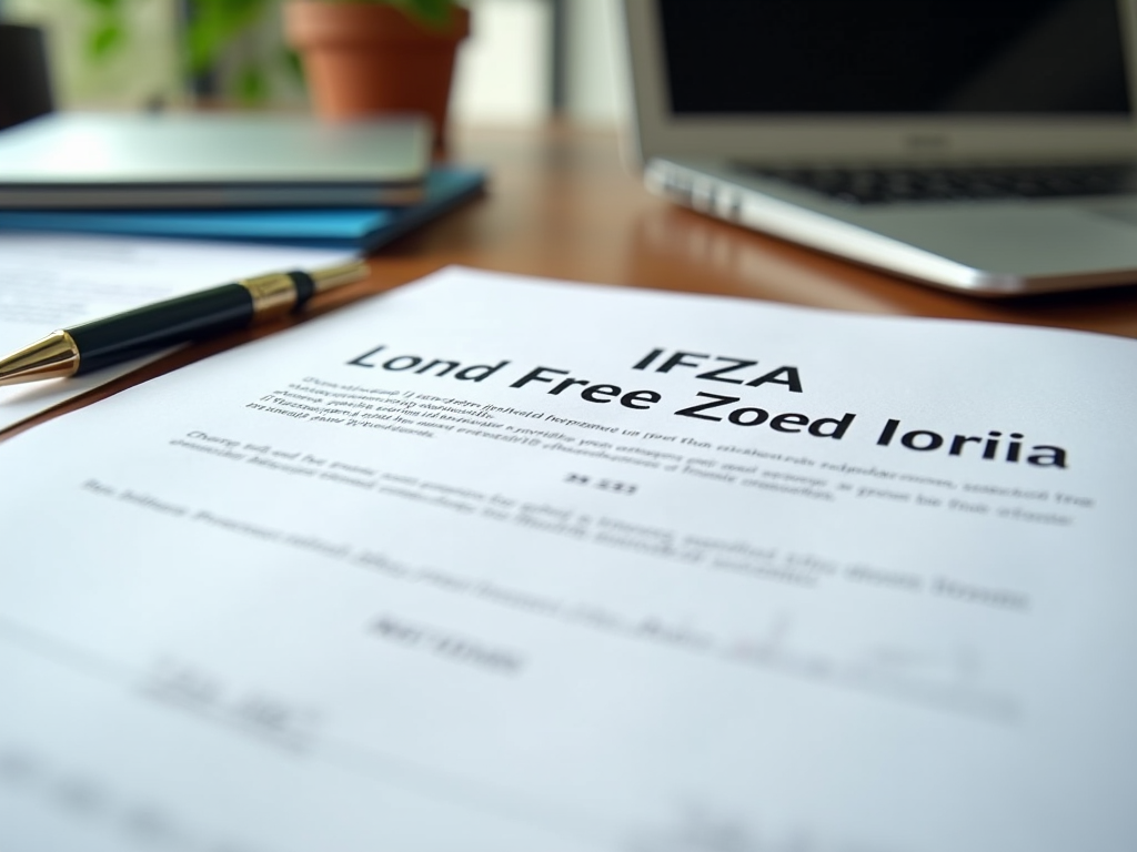 A document titled "Lord Free Zoed Ioria" on a desk with a pen, laptop, and plant in the background.